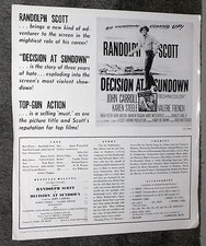 DECISION AT SUNDOWN original movie pressbook RANDOLPH SCOTT/BUDD BOETTICHER