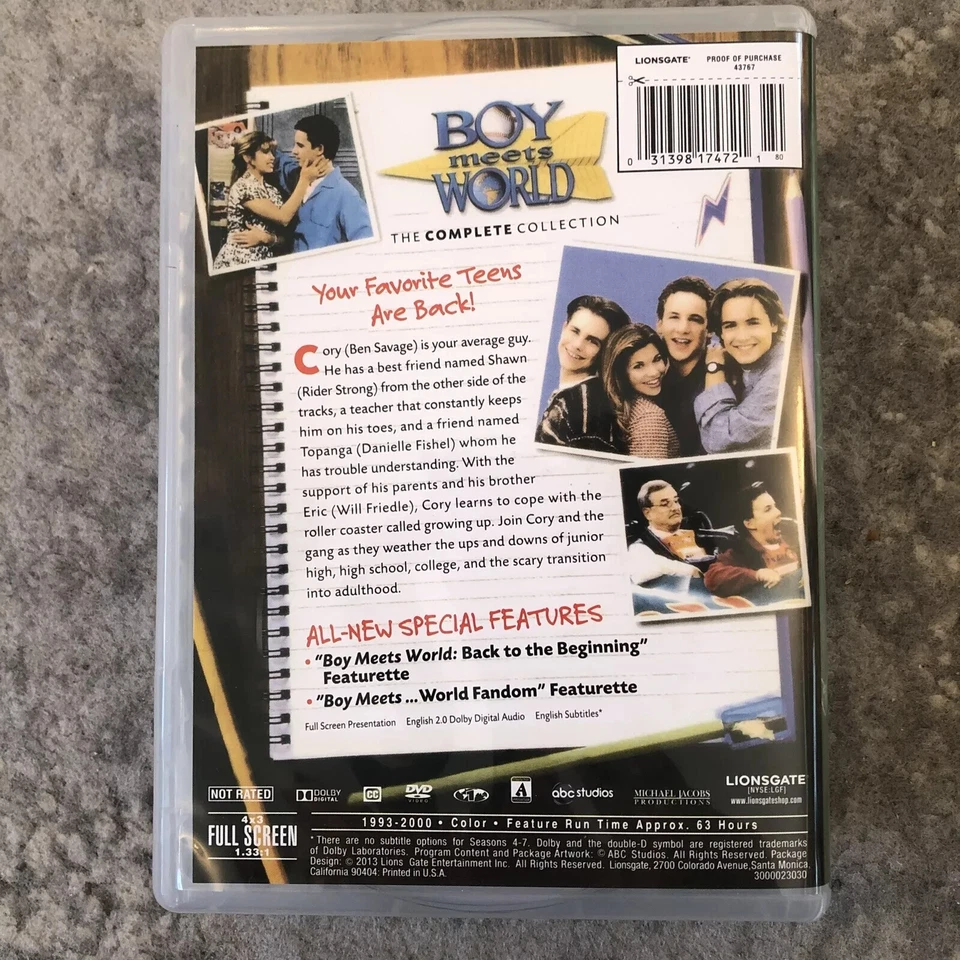 Boy Meets World The Complete Series Collection(DVD,2013,22-Disc Set,Seasons 1-7) - Image 3 of 4