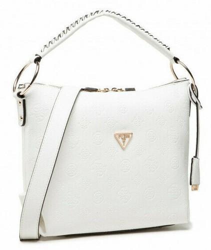GUESS HWPG84 03020 HELAINA HOBO BORSA A A SPALLA DONNA CERNIERA ZIP LOGO  WHITE | eBay