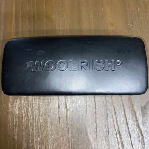 Sunglasses Case Woolrich Eyeglasses Storage Travel Holder Black Leather Coated  - Picture 1 of 4