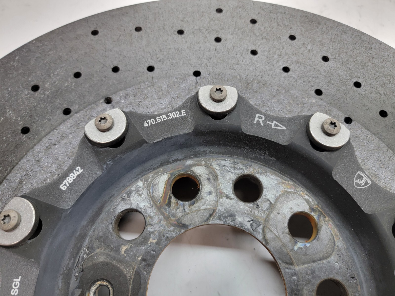 LAMBORGHINI AVENTADOR FRONT RIGHT CARBON CERAMIC BRAKE DISC ROTOR OEM 470615302E