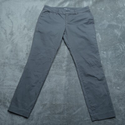 Old Navy Pixie Chino Pants Women's 2P Gray Low-Rise Flat-Front 28x24.5-Measured