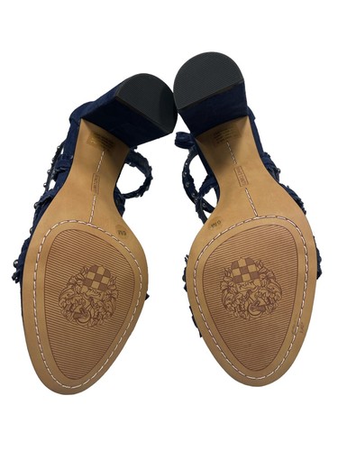 Vince Camuto Bevveyn Blue Suede Studded Ankle Strap Heels Size 6 M - Picture 7 of 9