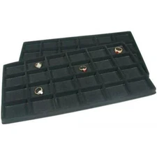 2 Display Tray Insert Black Travel 24 Compartment Box