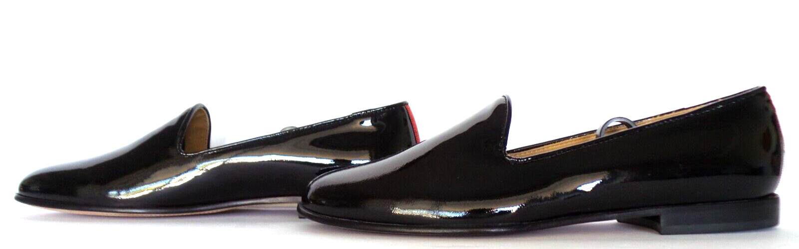 NEW & CUTE! Women's $350 DEL TORO Black "PATENT LEATHER" Slippers Loafers Shoe 8