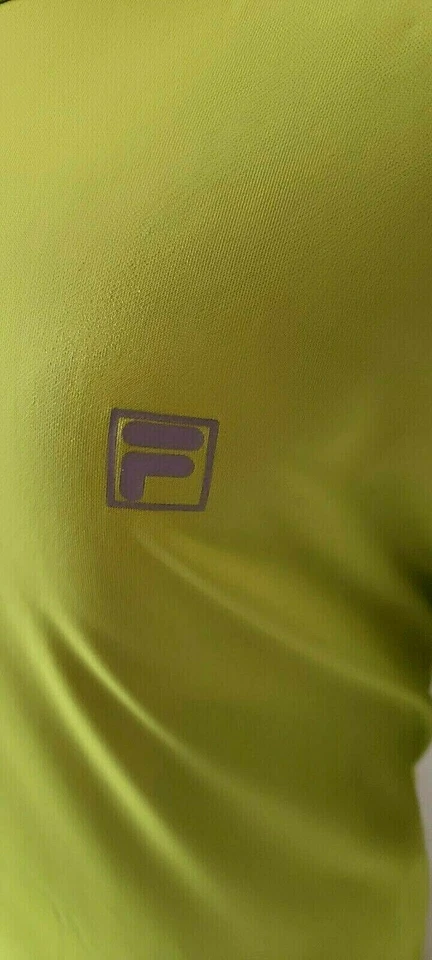 Camiseta activa Fila para hombre verde neón manga corta cuello redondo grande L Foto 4 de 4