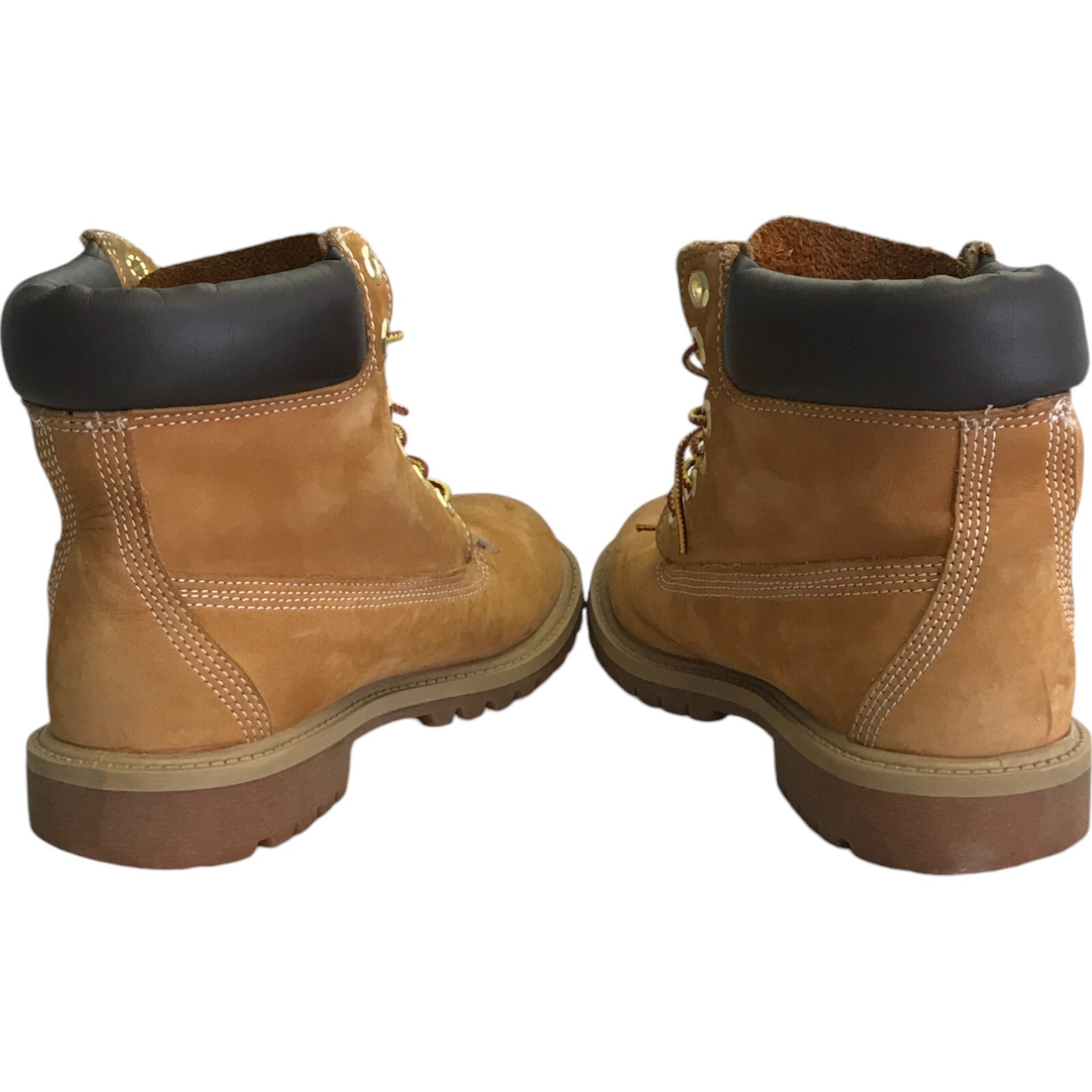 Timberland Boys Premium 12909 Brown Leather Combat BOOTS Lace up  