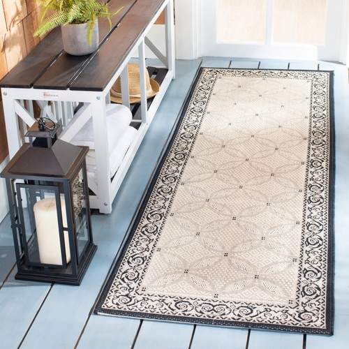 SAFAVIEH Indoor Outdoor CY1502-3901 Courtyard Sand / Black Rug - 第 3/25 張圖片