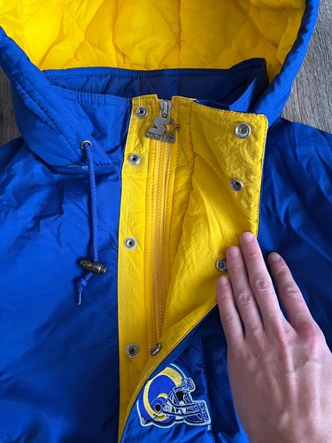 Vintage 90s Starter Los Angeles Rams Puffer Anorak Pro Line NFL Jacket XXL - Picture 10 of 24