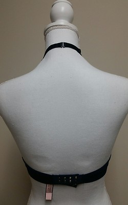 VICTORIA'S SECRET NAVY BLUE KEY HOLE HIGH NECK BRALETTE sz.S | eBay