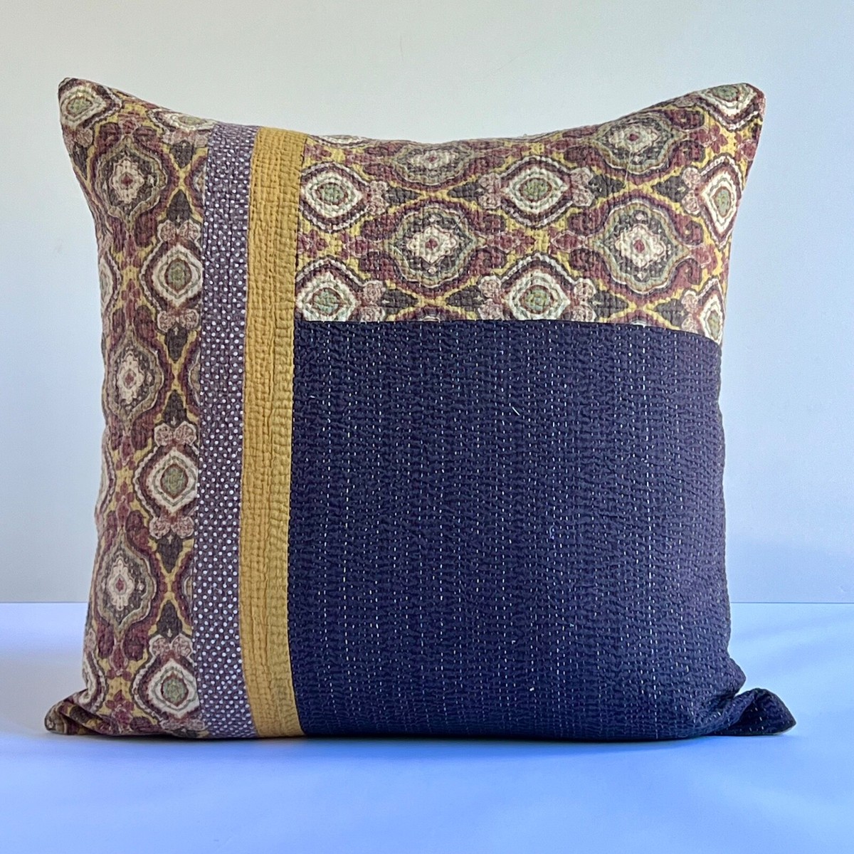 Handmade Kantha Pillow cover 22x22 Inches Design A