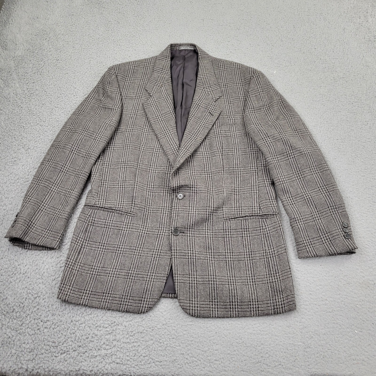 Blazer Yves Saint Laurent 100% alpaca uomo 46L tuta a quadri giacca cappotto sportivo