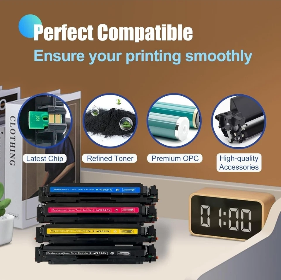 WITH CHIP 4x Toner for HP 414X W2020A Laserjet Pro MFP M479fdw M479fdn M454dn - Image 4 of 4