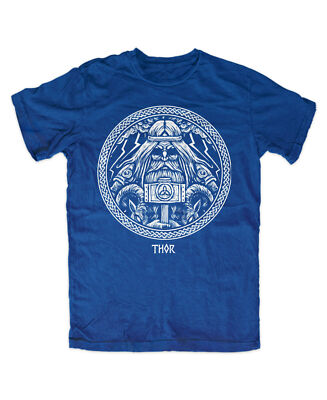 Thor Premium T-Shirt BLAU Hugin Munin ,Odin,Germanen,Thor Mjölnir,Wikinger,Ahnen
