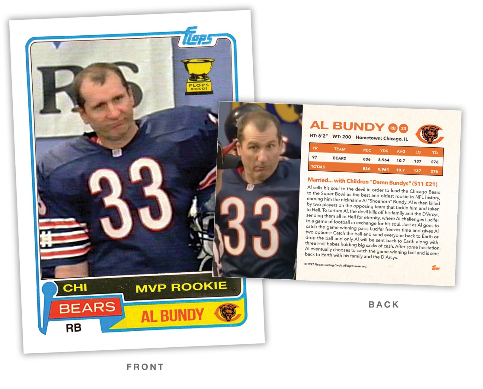 AL BUNDY CHICAGO BEARS FOOTBALL CARD MVP Rookie Card RARE eBay