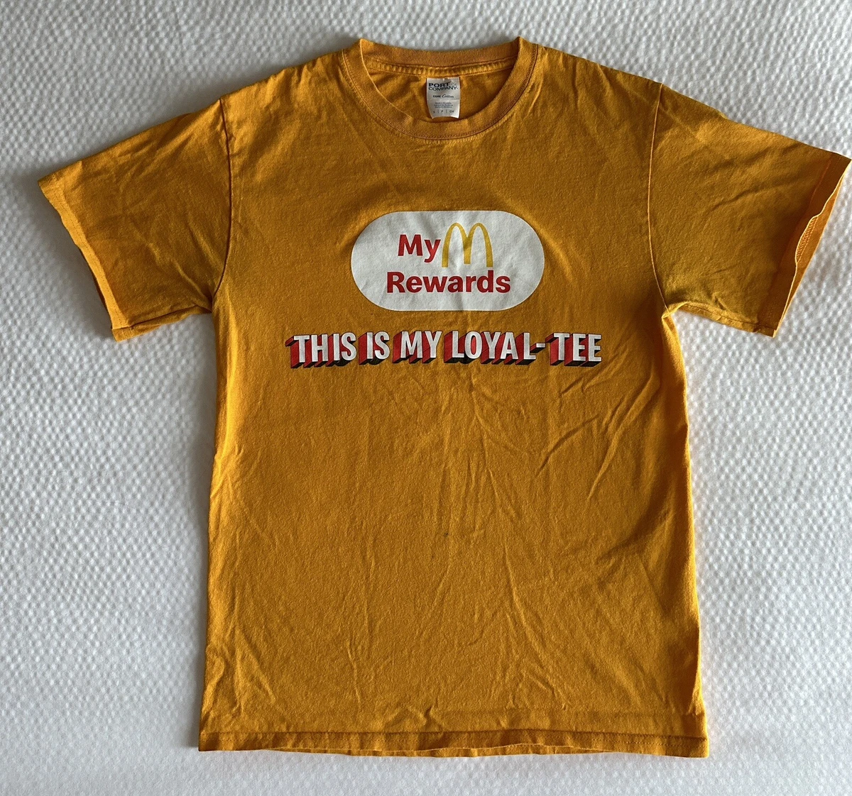 McDonald's Crew Team T-Shirt Yellow Small THIS IS MY LOYAL-TEE M Rewards  Adult S | eBay