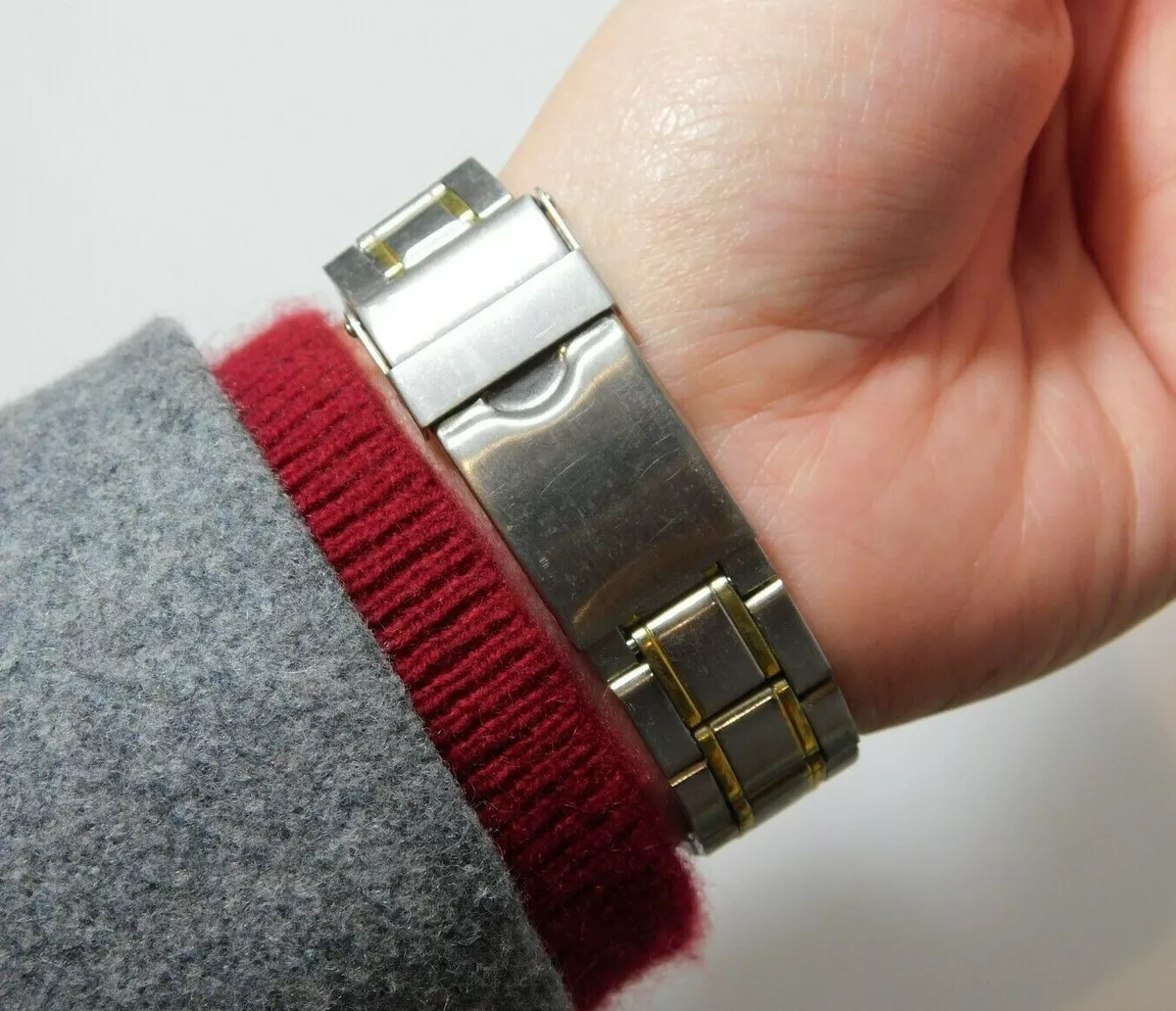 Vtg Bijoux Terner Quartz Men s Watch Silver Gold Tone Japan Movt