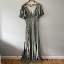 Reformation Shayla Long Maxi Side Slit Dress In Seafoam Green Size 8