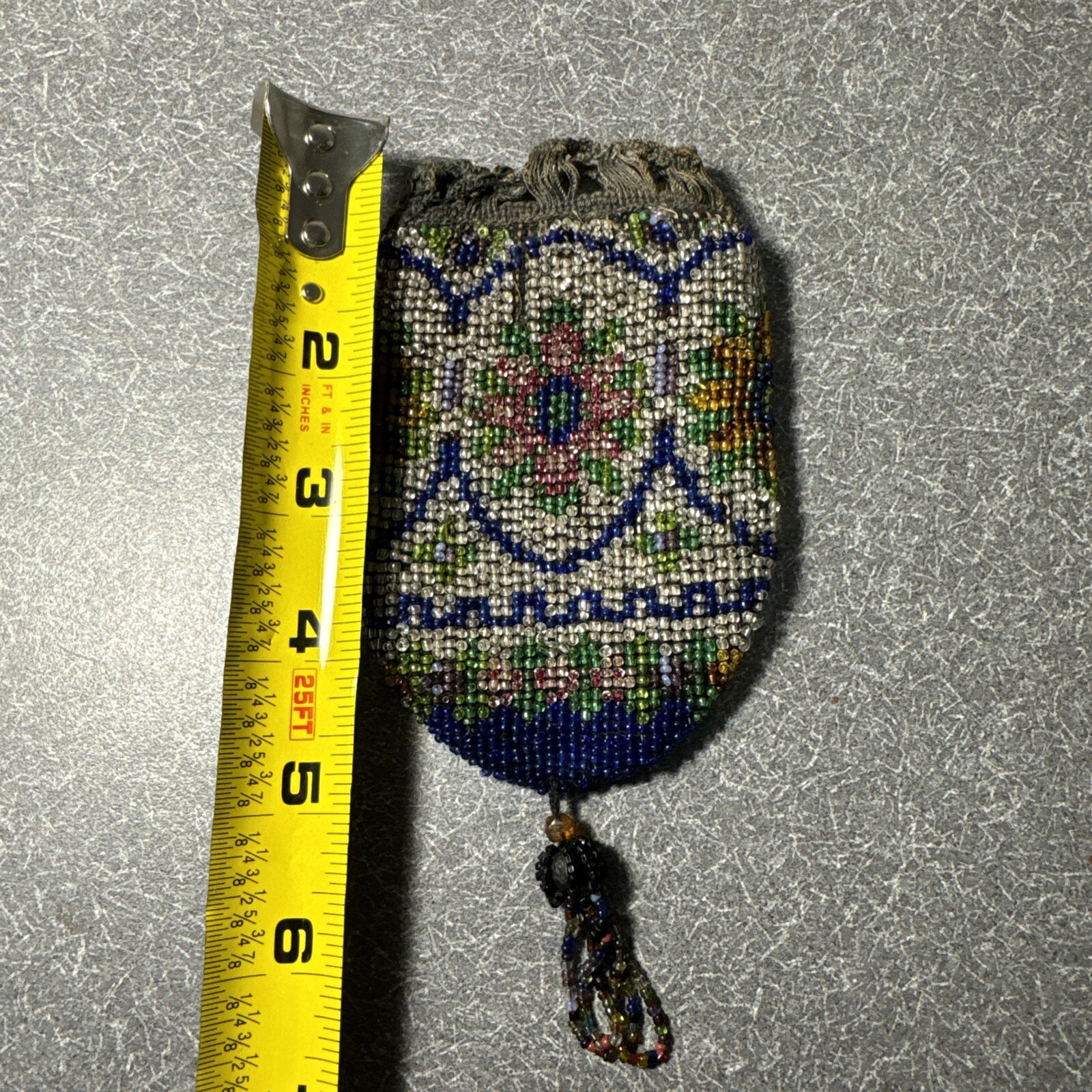 Antique Vintage Early 1900's Micro Beaded Purse Coin… - Gem