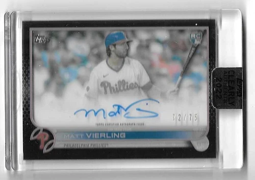 2022 Topps Clearly Authentic Matt Vierling Rookie Auto Ser#72/75