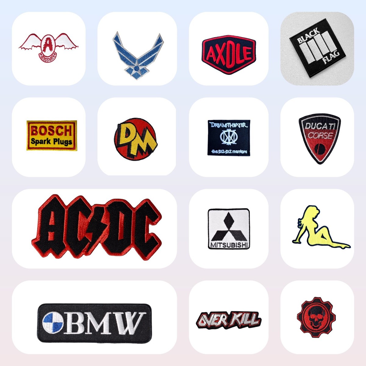 Embroidered Patches Badges Iron On Sew On Stitching Multiple