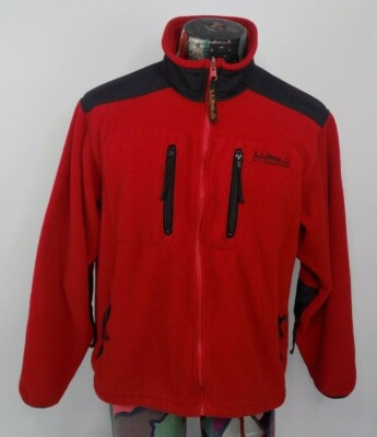 Vintage 90s LL Bean Womens MediumFull Zip Fleece Jacket Red Made in USA