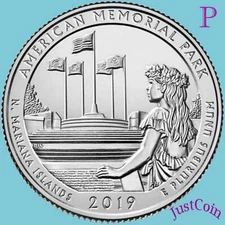 2019-P AMERICAN MEMORIAL PARK (N.Mariana Islands) UNCIRCULATED QUARTER