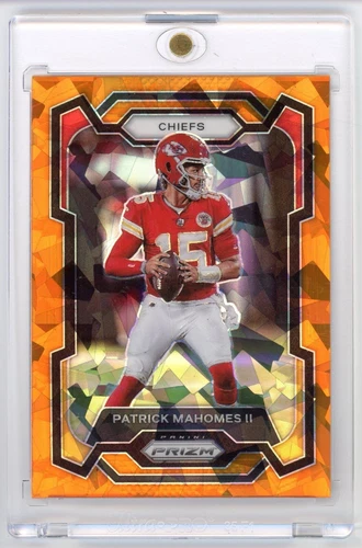 Patrick Mahomes RARE ORANGE CRACKED ICE REFRACTOR PRIZM INVESTMENT CARD SSP MINT