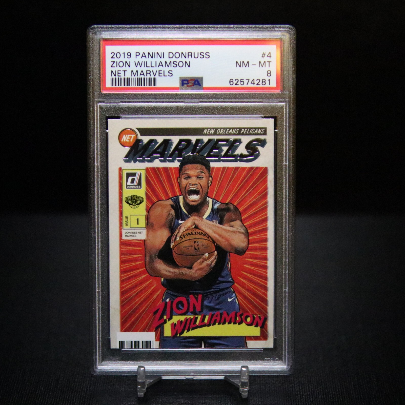 2019-20 Panini Donruss ZION WILLIAMSON RC Rookie Net Marvels PSA 8