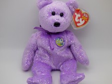 Ty Beanie Babies - Decade the Bear [Purple] - (2003, Retired)