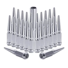 24Pcs M14X1.5 Spike Lug Nuts for Trucks Partial Compatible with Chevy Silverado