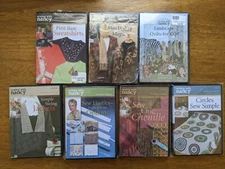 Sewing with Nancy Zieman DVD Lot of 7 Quilts Sweatshirts Jackets Chenille More