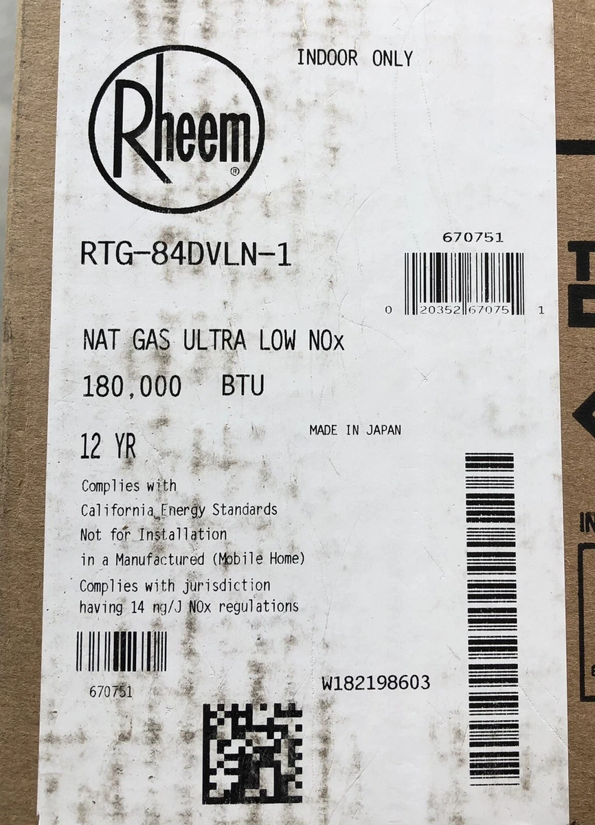 Rheem Rtg-84Dvln-1 Gas Tankless Water Heater | eBay