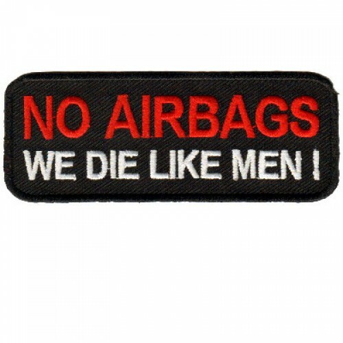 Parche para chaqueta de motocicleta - ¡Sin bolsas de aire, morimos como hombres! - Imagen 1 de 2