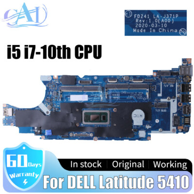 LA-J371P For DELL Latitude 5410 Laptop Motherboard 02FGH4 030CV1 i5 i7-10th CPU