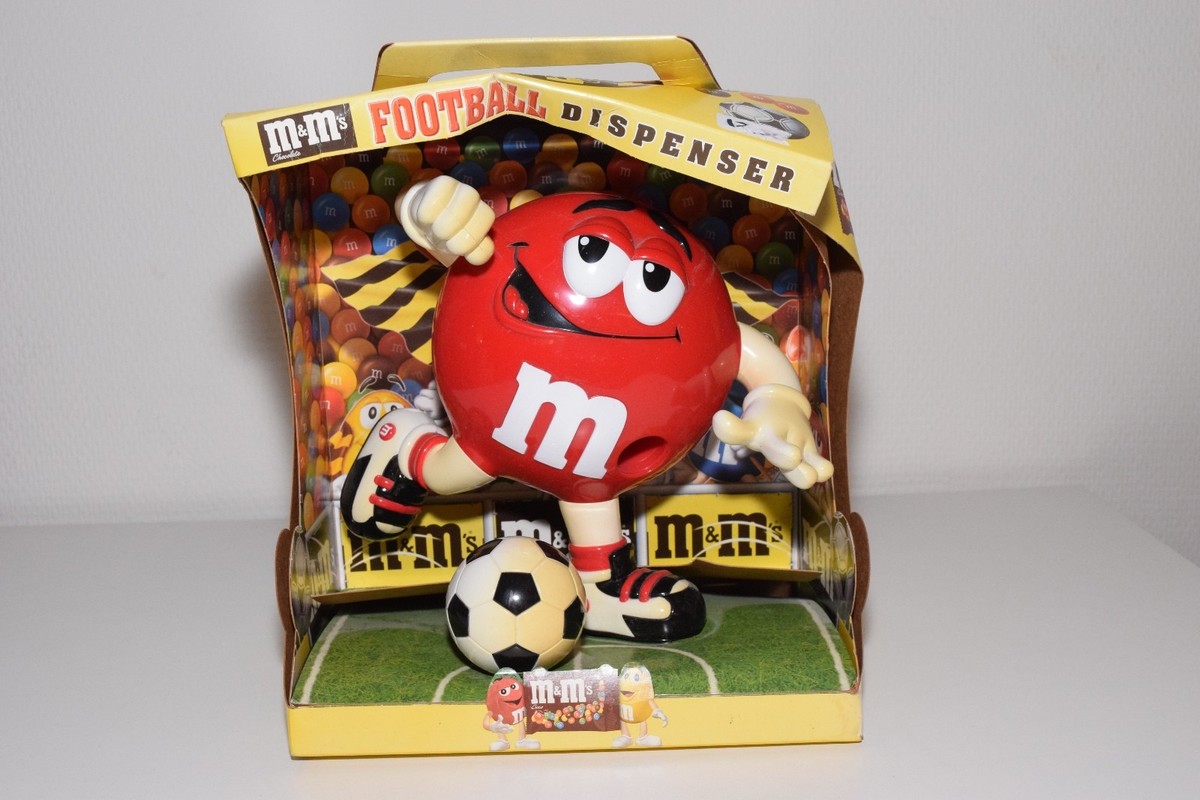 LARGE M&M'S M AND M'S CANDY DISPENSER FOOTBALL PLAYER EXCELLENT