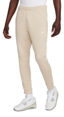 Nike Club Fleece Solo Swoosh Jogger Rattan White 716830-206 Men's Small NEW