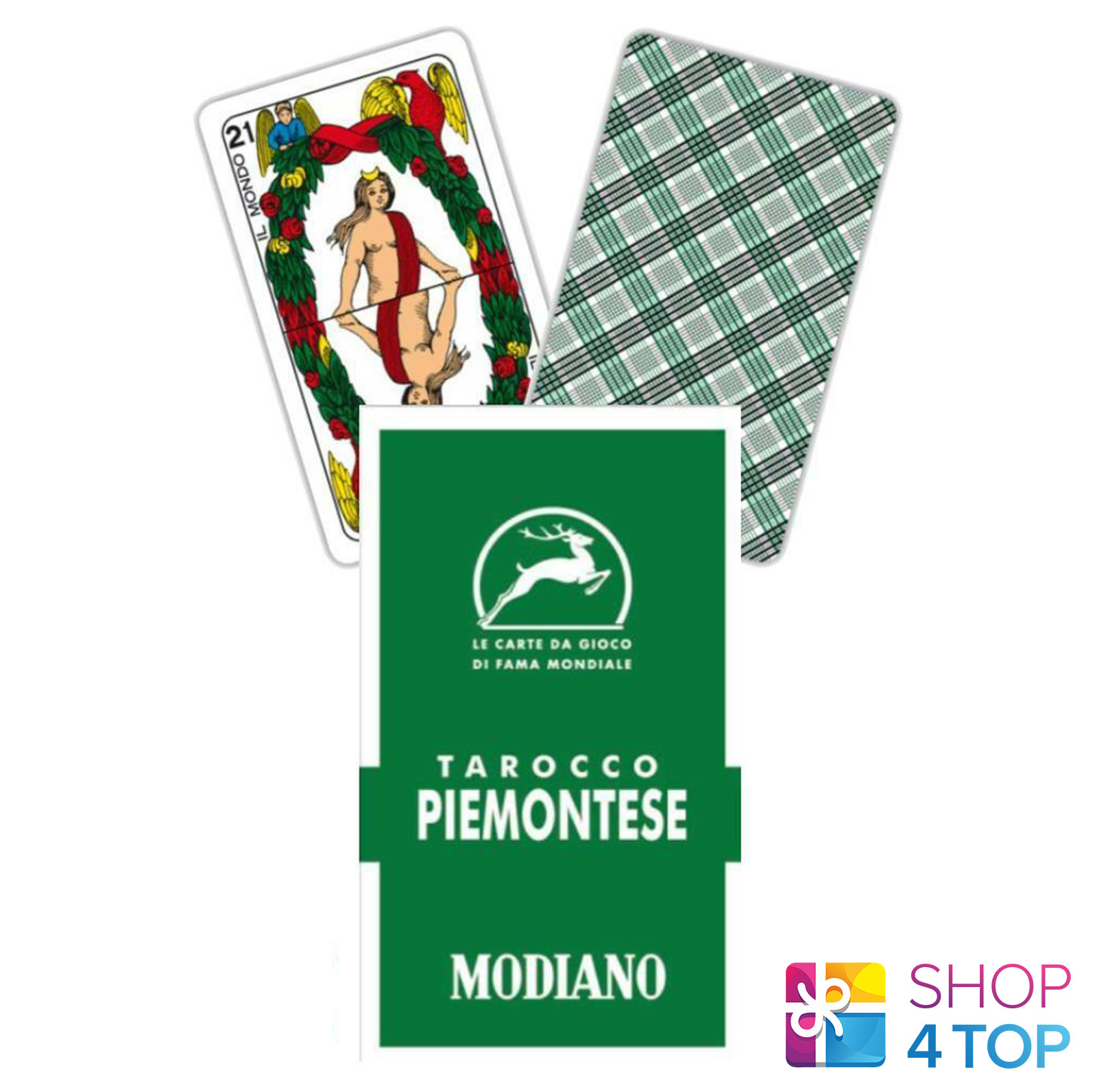Tarocco Piemontese Modiano Grün Tarot Karten N84 Magisch Spielkarten