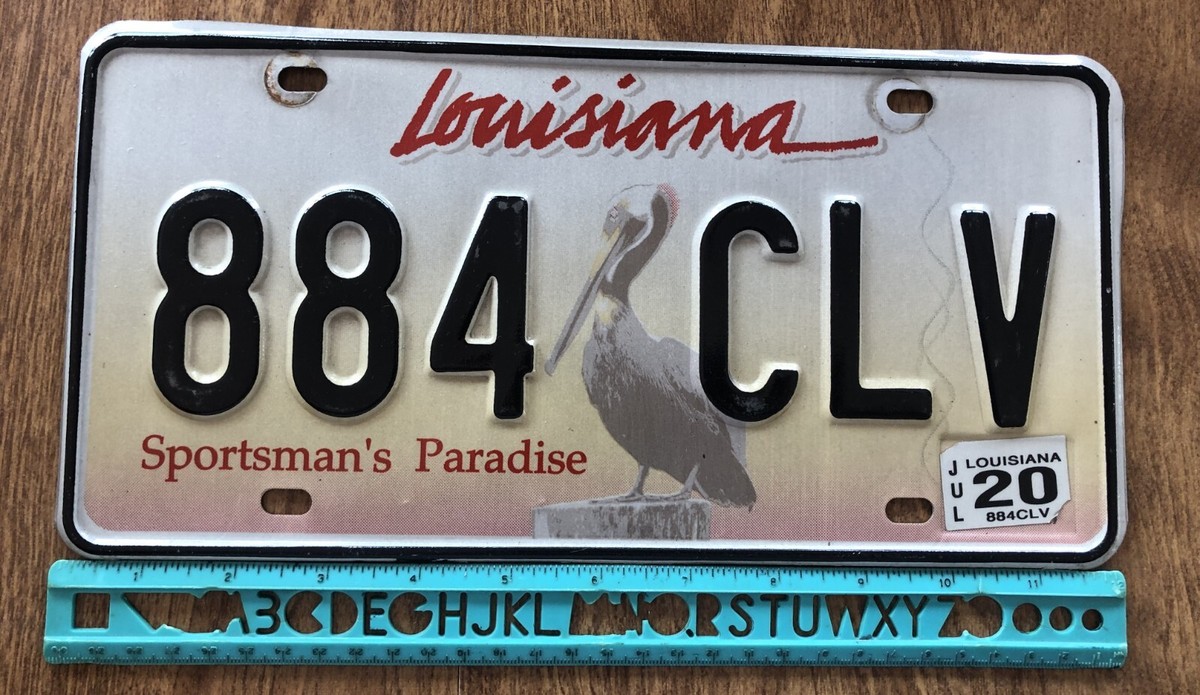 License Plate, Louisiana, 2020, Sportsman's Paradise, Passenger