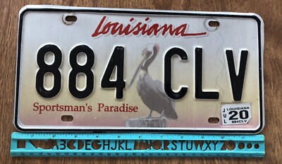 License Plate, Louisiana, Sportsman's Paradise, Passenger, 884 CLV