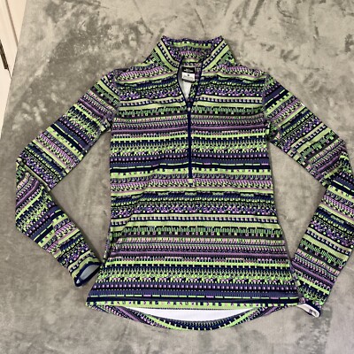 Nike Pro Hyperwarm Training Shirt 8 Bit Pattern Womens Medium Pullover Half Zip