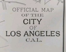 Vintage 1892 LOS ANGELES CALIFORNIA Map 11"x14" Old Antique Original CHINATOWN