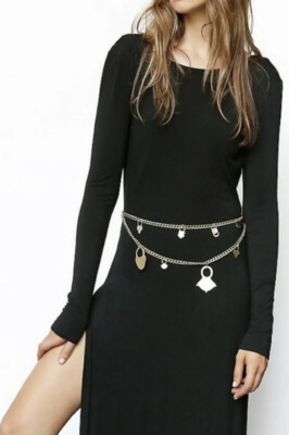 NWT Free People Tuareg Bronze Tiered Belt One Size University of Texas Needlepoint Life Belt (Burnt Orange  main image 4