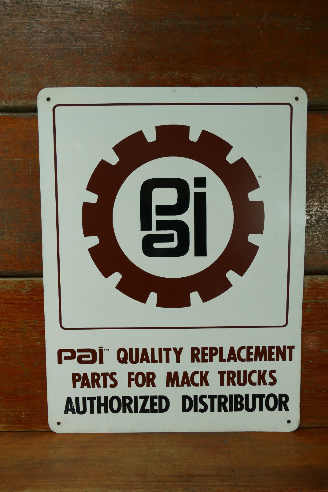 Vintage PAI Quality MACK Semi Truck Double Sided Metal Replacement Parts Sign-image