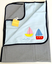 HTF Vintage NWT Gymboree 2007 COTE D'AZURE Blue Navy Sailboat Blanket NEW