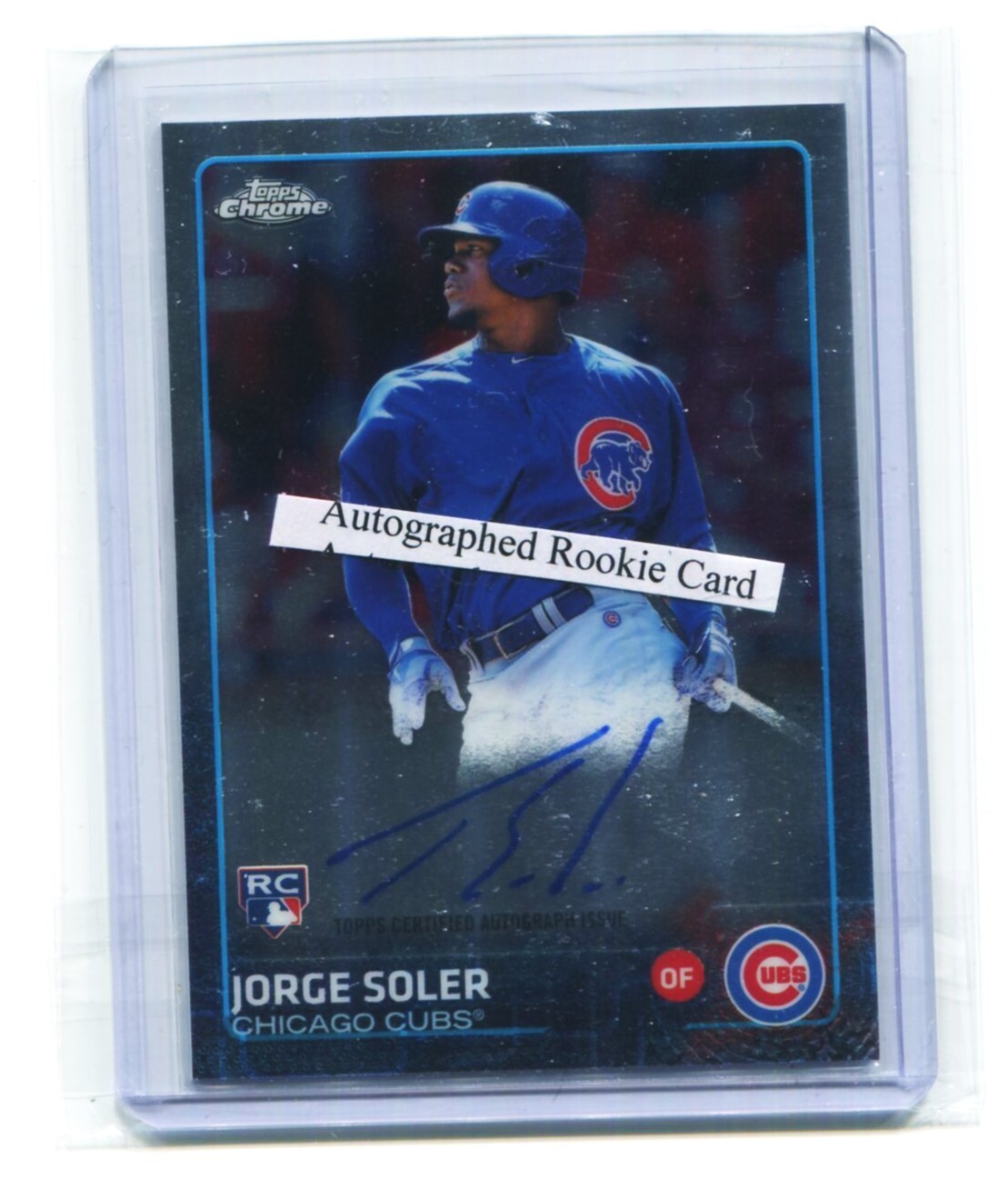2015 TOPPS CHROME JORGE SOLER ROOKIE AUTO CARD #AR-JS, CHICAGO CUBS, MARLINS