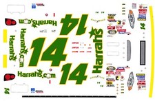  14 Larry Foyt Harrah's Casino 2001 1/64th Scale Nascar Waterslide Decals