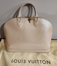 Autentica borsa Louis Vuitton Monogram Vernis Alma GM rosa fiorentina
