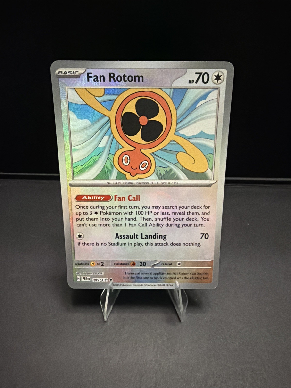 Fan Rotom (Master Ball Pattern) 085/131 Sv: Prismatic Evolutions Holo NM Pokémon
