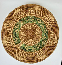 Native American Southwest Style Woven Coil Bowl Basket Wall Art 14" BOHO